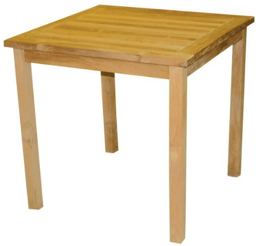 Teakholz Tisch rechteckig 74x72x75cm, 75% maschinengefertigt, 25% Handarbeit, ofengetrocknet, aus nachhaltig bewirtschafteten Plantagenbau