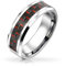 Bling Jewelry Schwarz Rot Carbon Fiber Inlay Hochzeit Band Ring 8Mm