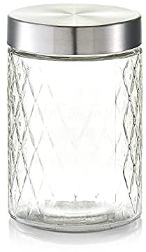 ZELLER Vorratsglas 1200 ml Raute mit Metalldeckel