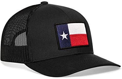 Texas Flag Hat - Texas Trucker Hat Baseball Cap TX State Flag Snapback Golf Hat, Texas - Schwarz, 58