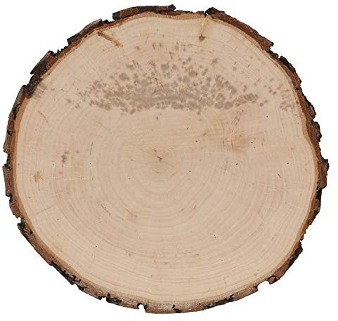 Tagliere in legno di frassino rotondo – Disco di corteccia per albero, levigato, merce di seconda scelta, Ø ca. 38cm