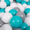 KiddyMoon 200 ∅ 7Cm Balles Colorées Plastique pour Piscine Enfant Bébé Fabriqué en EU, Gris/Blanc/Turquoise