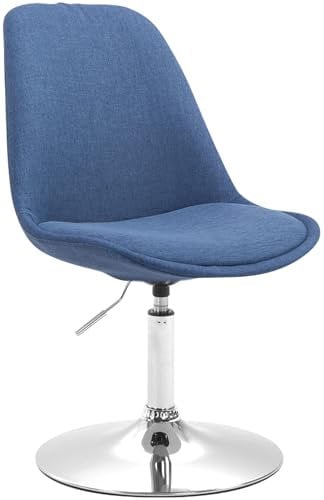 CLP Esszimmerstuhl Maverick I Stoff-Bezug I Drehstuhl, Farbe:blau, Gestell Farbe:Chrom