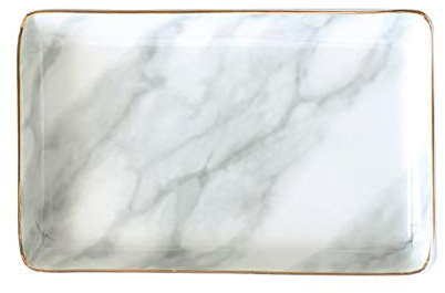 Marble Ceramic Jewelry Tray Ring Dish Ring Holder Display Organizer with Golden Edged Wedding Valentine's day Housewarming Gift