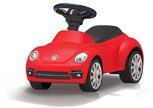 JAMARA 460407 Rutscher VW Beetle-Kippschutz, Hupe am Lenkrad, originalgetreue Optik, rot