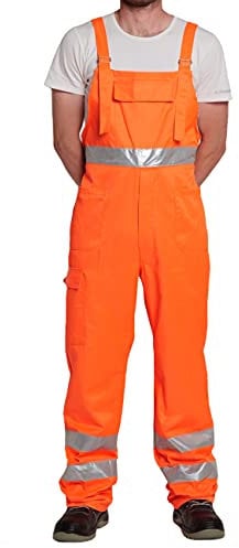C.B.F. - Produzione professionale abbigliamento da lavoro Pantalone Salopette Pettorina Arancione Certificata Alta visibilità (64)
