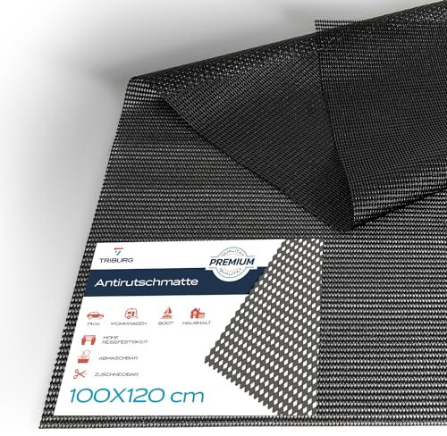 TRIBURG Universal Antirutschmatte 120x100cm Zuschneidbar und Abwaschbar - Kofferraummatte | Teppich Antirutschunterlage | Schubladen Matte | Kofferraum Schutzmatte | Antirutschmatte für Teppich