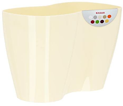 KADAX Flowerpot per interno, orchidee, fiori, piante, davanzale, fioriera, vaso di orchidee, plastica, fioriera moderna, vaso di fiori (23,5 x 12 cm, crema)