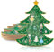 Whaline Christmas Tableware Decorations 40 Pcs Paper Plates Xmas Tree Shape Party Plates Gold Foil Nutcracker Theme Dinner Tableware Disposable Holiday Party Supplies for Christmas Home Decoration