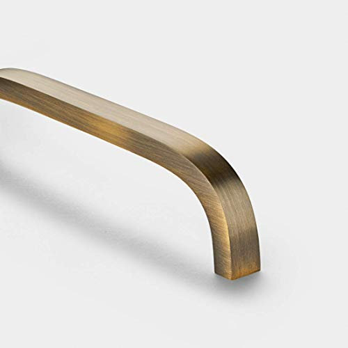 Pushka Home Solid Brass Bar Handles Modern Brushed Antique Gold Finish | for Cabinets, Cupboards, Wardrobes, Doors, Drawers – PH89 – Hole Centre 288mm