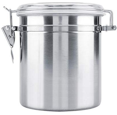 Pot de Stockage Scellé Sous Vide D'acier Inoxydable Hermétique de Bidon de Récipient de Café pour les Grains Divers de Haricot de Thé de Sucre(L)