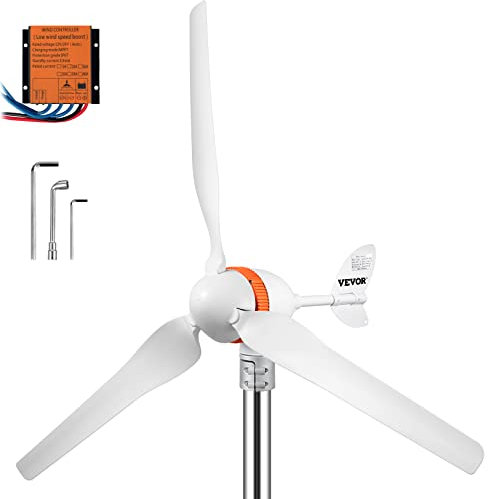 VEVOR Kit di Generatore Eolico 12V a Trifase 400W, con Controller di Ricarica MPPT e 3 Pale in Nylon, per Il Monitoraggio Camper, Barche e Altro Uso Domestico