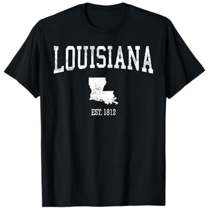 Louisiana-T-Shirt im Vintage-Sportdesign LA T-Shirt