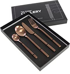 Besteck Set Golden Cutlery 4 tlg. Kuper Matt Edelstahl Küche Gedeckter Tisch Neu