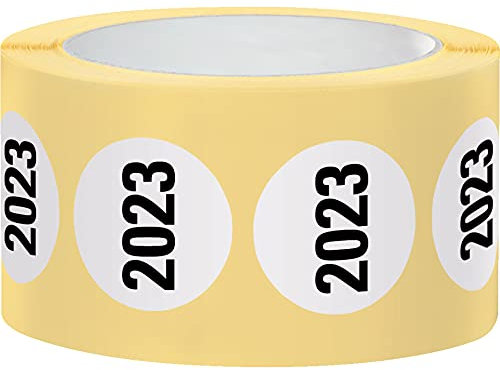 Aufkleber I Markierungspunkt, 2023, weiß, Haftpapier, ablösbar, Ø 37mm, 500/Rolle