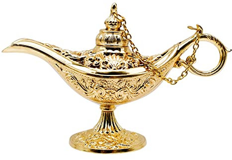 Aladdin Genie Lampe Genie Light Lampe, Aladdin light Magic Genie Light Metal geschnitzt Legend Lampe Wishing Light Pot Decor