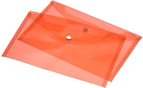 sourcing map 12 Stück Aktenordner A5 Größe Plastik Dokument Ordner mit Druckknopf Rot