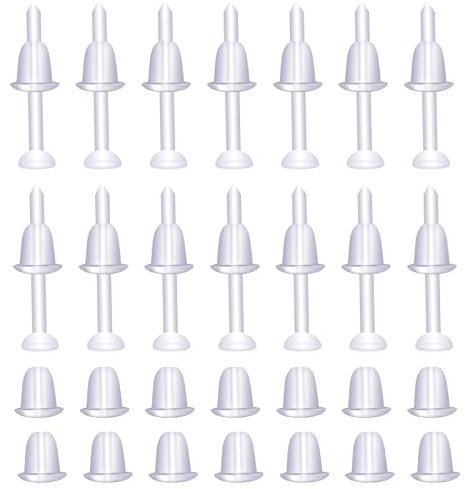 KINBOM 100 Paar Ohrring Verschluss, Silikon Ohrring Stopper, Plastic Earring Backs, Ohrstecker für Sport, Frauen, Männer, DIY, 3mm Flachköpfig, Transparent