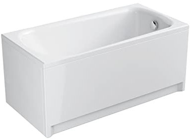 CERSANIT Badewanne Freistehend Rechteckig | L x B x H: 140 x 70 x 42 cm | Badewanne Dusche NAO | Duschbadewanne Erwachsene | Freistehende Badewanne mit Verstellbaren Füßen | Farbe: Acryl Weiß
