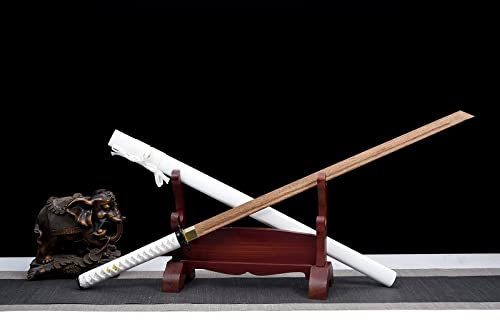 STARMS 103 cm Natürliches Katana, Hölzerne Samurai-Schwerter Mit Massivholzscheide, Handgefertigtes Gerades Messer Bokken Für Kendo Cosplay Display
