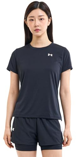 Under Armour Tech SSC-Solid T-Shirt, Noir/Blanc, M Femme