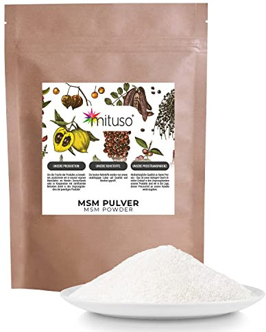 MSM in polvere, 99,9% puro, (1 x 800 g) metilsulfonilmetano, zolfo organico senza additivi/mituso