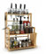 NAIMP Bamboo Spice Rack Herb Rack Free Standing, Corner Shelf Kitchen Shelves Counter Top Storage for Spice Bottles, Cosmetics with Chopping Board Rack