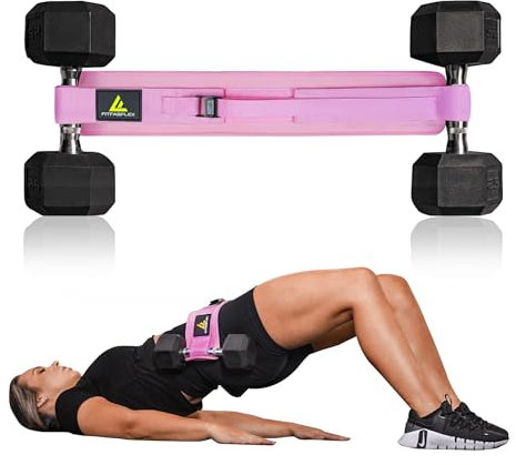 FITFABFLEX Übung Hip Thrust Gürtel für Gewichte, Gesäßmuskel-Trainingsausrüstung, verstellbarer Hüftstoßgürtel für Hanteln, Gesäßtrainer für Heimtraining mit extra Polsterung, Booty Builder