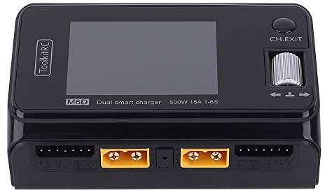 XBERSTAR Chargeur d'équilibrage de batterie LiPo pour ToolkitRC M6D 500 W 15 A DC Dual Channel Chargeur Déchargeur pour batterie Lipo 1-6S modèle FPV