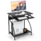 CASART Computer Desk, Space-Saving Computer Workstation with Monitor Shelf and Keyboard Tray, Black PC Desk Laptop Table for Small Spaces Home Office