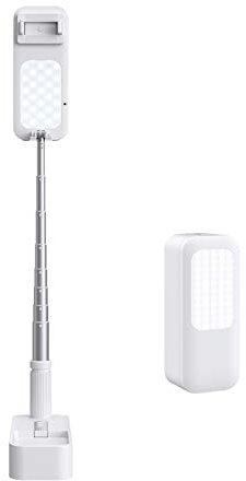 Supporto per smartphone da tavolo pieghevole portatile 130 cm altezza massima con supporto per telefono girevole a 360 ° Luci di riempimento a LED Otturatore remoto per chat online dal vivo