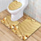 Generic Badezimmerteppich Set 3 Teilig Muscheln von Seesternen am Strand Badematte rutschfest Bad Teppiche, U-förmiger WC-Vorleger, WC-Deckelbezug für Dusche und Toilette Badezimmerdekoration