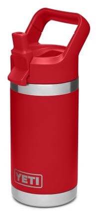 YETI Rambler Jr. Bouteille pour enfants de 355 ml avec bouchon à paille, rouge Rescue