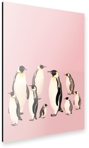 artboxONE Alu-Print 150x100 cm Pinguin Herde von Künstler Carina