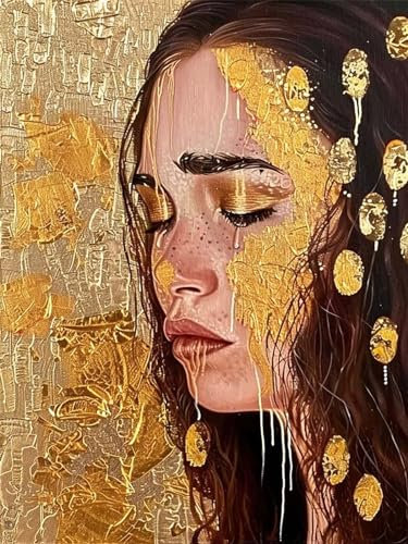 5D Diamond Painting Groß XXL Klimt 90x120cm, DIY Diamant Painting Bilder Weinen Diamond Painting Erwachsene, Basteln Erwachsene Groß Kristall Kunst Malerei, Wand Deko Wohnzimmer, Geschenke für Frauen