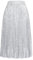Rock Damen Sommer Elastische Taille Midi Faltenrock Silber Damen Festlich Einfarbig L Silber -3