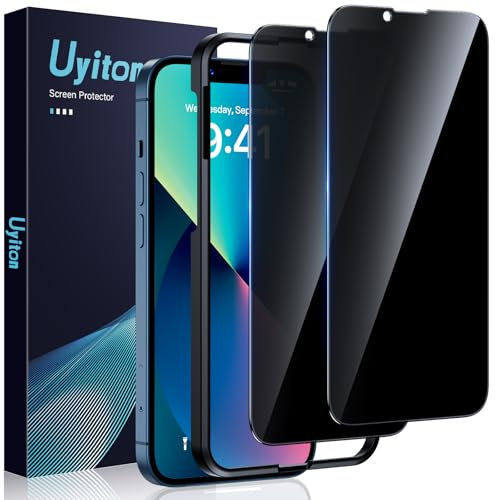 Uyiton für iPhone 13/13 Pro/16e für Panzerglas Sichtschutz - 2 Stück 9H Härte Schutzglas Sichtschutzfolie mit Schablone,30°Privacy Schutz,Vollständige Abdeckung Anti-Spy Panzer Schutz Glas
