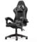 bigzzia Sedia Gaming,Sedia Ufficio Ergonomica con Supporto Lombare Sedia da Gioco in Pelle Pu con Altezza Regolabile(Nessun RGB, Grigio)