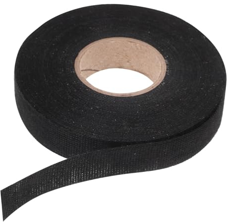 Angoily Hochtemperaturklebeband Isolierbandrolle aus Schwarzem Lint Material 19mm Breit Hitzebeständig und Feuerhemmend Geeignet für Kabelbaum Elektrokabel und Drahtschutz