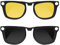 RCstyle Compatible with Ray-Ban Meta Wayfarer(Standard) Smart Glasses Color Changing Clip Set Size M(Night Vision Yellow, Black)