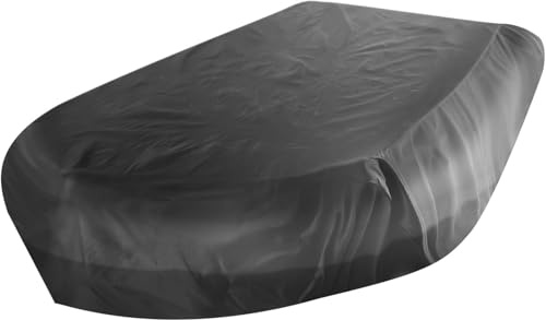 Boot Abdeckplane Schlauchboot, 210D Oxford-Stoff Tarpaulin Wasserdicht Staubdicht UV-Beständig reißfest Liegeplane Abdeckung Cover, Schützen Kajak Kanu Angelboot (Schwarz, 380 * 94 * 46cm)