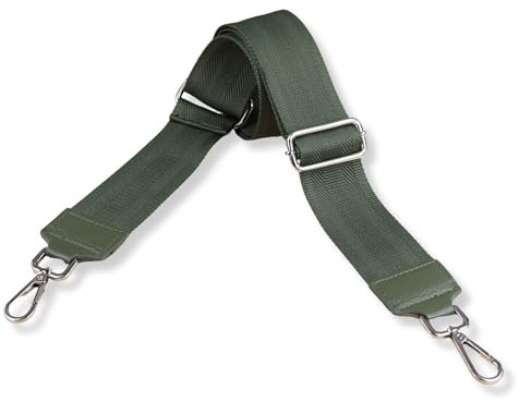 Blade Taschengurt - Verstellbarer Schultergurt für Taschen - Austauschbare Taschengurte für Damen - Taschengurt, 5 cm breit - Gurt für Bauchtaschen - Taschenriemen mit silbernen Schnallen-Khaki-6