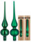 Christbaumspitze Glas 26cm x 1 Stück - matt oder glänzend Sortiert - Weihnachtsbaumspitze für Weihnachtsbaum - Christbaumschmuck & Weihnachtsbaumschmuck Dunkelgrün - Fir Green