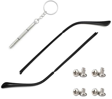 Metall-Brillen-Ersatzbügel,Brillen-Ersatzarme 1 Paar Metall-Brillen-Ersatzbügel Brillen-Ersatzarme für Sonnenbrillen und Korrekturbrillen,inklusive Schrauben und 3-in-1 Schraubendreher,Länge140 mm