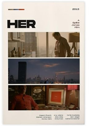 LIPOYE Filmposter Her Movie Poster, Schlafzimmer, Dekoration, Landschaft, Büro, Raumdekoration, Geschenk, 20 x 30 cm