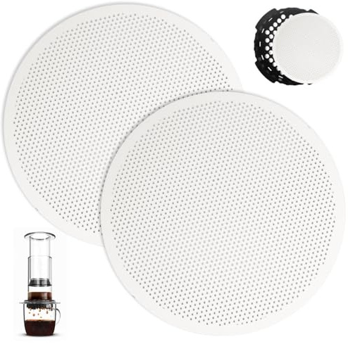 2 Piezas 62 mm/2.45in Filtro de Café de Acero Inoxidable para Cafetera | Filtro de Café Metálico Reutilizable para Cafeteras AeroPress Go, Filtro Metálico para Café Espresso, Americano