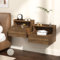Skokliz Lot de 2 Tables de Chevet murales, Petite Table de Chevet Flottante Moderne avec tiroirs, pour Chambre, étagère de et Bureau en Bois, Table d'appoint en Bois