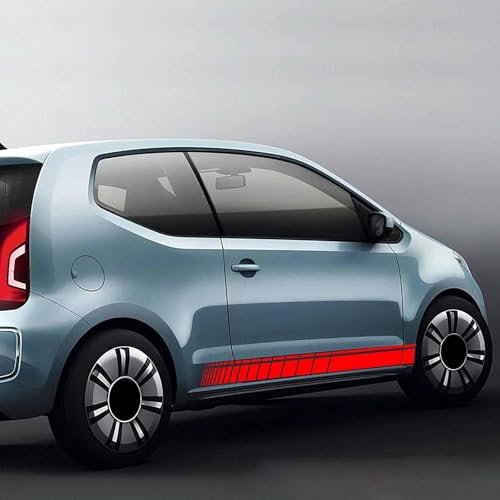 WuYyyyy Auto Seitenschweller Aufkleber für VW Golf 5 6 7 Polo Passat Tiguan Scirocco CC Bora AutotüR Seite Vinyl Sticker Auto Dekoration Styling Accessories.,C-Red