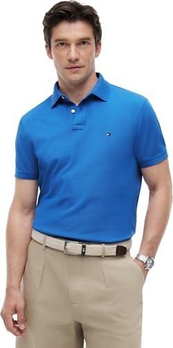 Tommy Hilfiger Herren Poloshirt Kurzarm 1985 Regular Fit, Blau (Blue Orbit), M