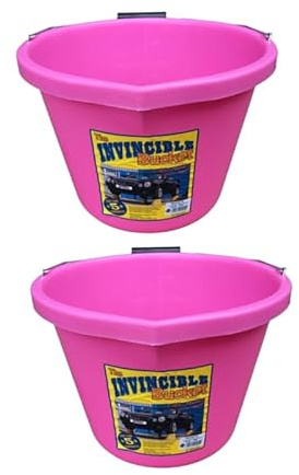 2 XAirflow Heavy Duty Invincible Builders Bucket – 3 Gallon / 15 Litre – Strong Handle & Calibrated Markings – Multi-Purpose Mixing, Gardening,Farm&Construction Use–Pack of 1 to 5–Multi Colours_Pink